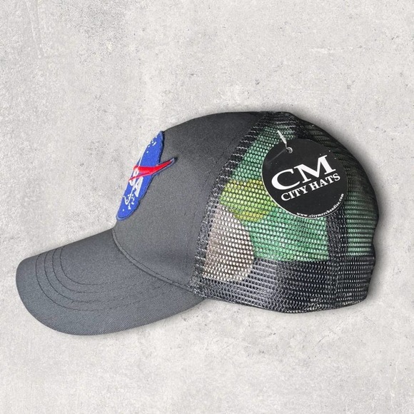 NASA RETRO MEATBALL LOGO MESH SNAPBACK HAT BLACK - OS NWT - Picture 3 of 3